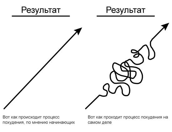 Снижение веса не линейный процесс